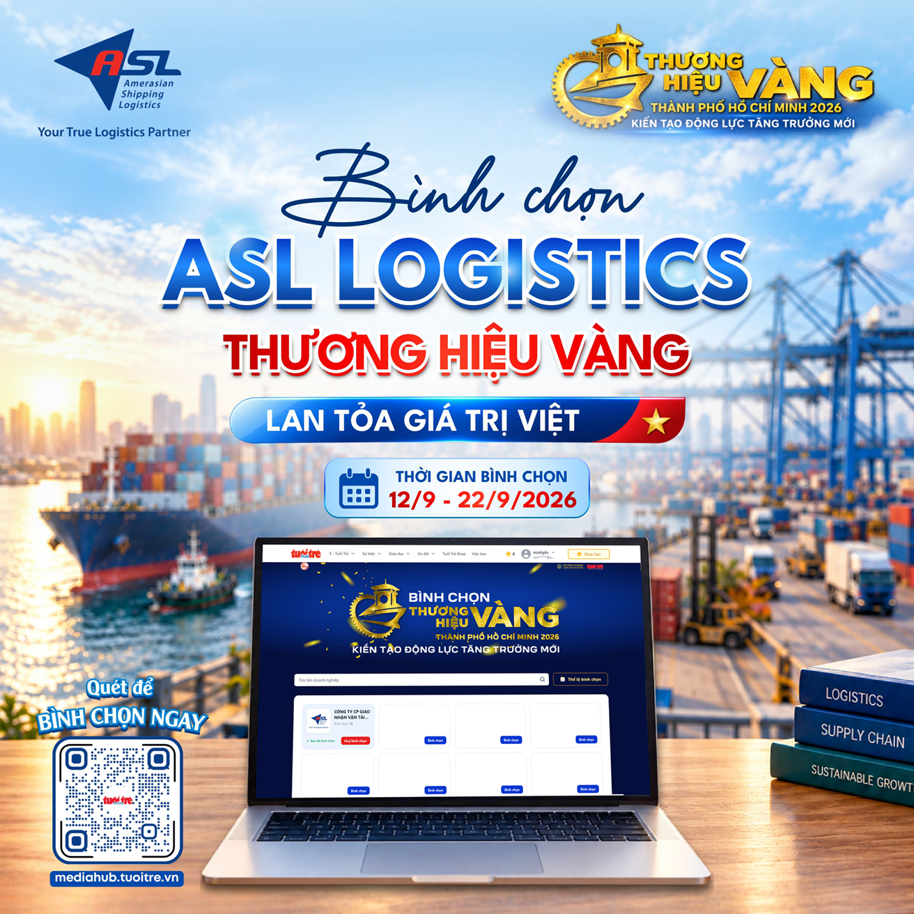 BÌNH CHỌN ASL LOGISTICS – THƯƠNG HIỆU VÀNG TP.HCM 2026 | LAN TỎA GIÁ TRỊ VIỆT